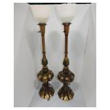 Rembrandt pair of vintage table lamps, 34"