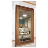 Oak beveled glass wall mirror 47"x26"