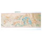 Oriental scroll with tigers, 211"x22"
