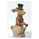 Cast iron rabbit door stop, 9 1/2"