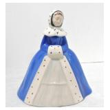 French porcelain lady perfume bottle, 7"