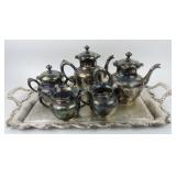 Silver plate 6 piece tea service