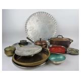 Lot of metal ware - hammered aluminum,