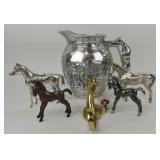 Cast aluminum fox hunt pitcher with