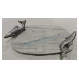 Marble cutting stone with aluminum fish handle 14"