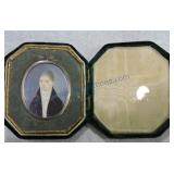 Early miniature portrait of gentleman on porcelain