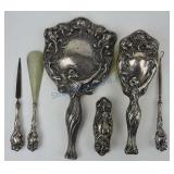 Sterling silver Art Nouveau lady