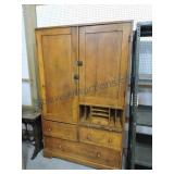 Wooden chifferobe/desk, 78"h, 48"w, 18"d