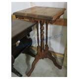 Spoon carved fern stand, walnut, 32"h