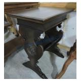 Walnut lampstand with bookshelf