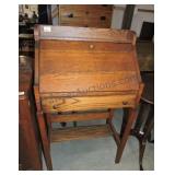 Oak drop front ladies desk