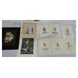 Lot of 9 prints