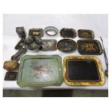 Large lot of early tin toleware, 15 pieces, and