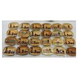Pennsbury Pottery lot of 24 trays with trains and