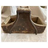 Primitive wooden carrier 17" x 10" x 9"