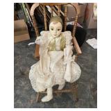 Old babies highchair with doll
