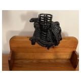 Vintage Cast Iron Corn Sheller, Really old wood