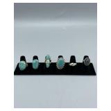 Unmarked collection of 6 rings