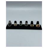 Set of 6 unmarked rings