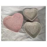 Collection of heart shaped (8) plates and (6)