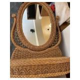 Henry link Wicker basket mirror