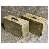 WWI Ammo cans/ boxes, Both still have leather