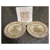The American Sailing Ship Plates. One has a chip