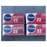 Vintage Peters 22 long rifle rimfire cartridges,
