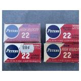 Vintage Peters 22 long rifle rimfire cartridges,