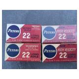 Vintage Peters 22 long rifle rimfire cartridges,