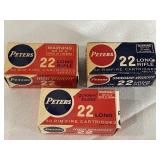 Mixed lot of Peters rim fire 22 rounds. 1 box of