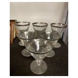 Set of six martini glasses three large three