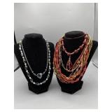 Lots of miscellaneous beaded costume jewelry