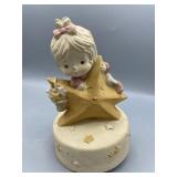 Vintage wind up music statue little girl with