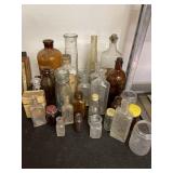 Assortment of vintage and antique apothecary