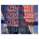 Collection of four Sets of old license plates