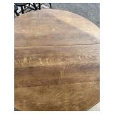 Antique Round Oak  Table Painted Black