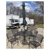 Woodard Metal patio set table 4 chairs and