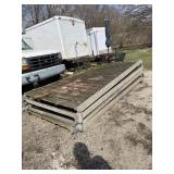 Four 10 ft  sections of shore dock aluminum.