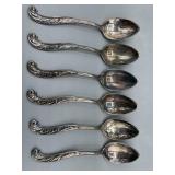 Set of six mini spoons 4 inches long stamped