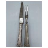 Vintage two piece knife and fork set knife is