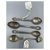 Set of four mini spoons one handle stamped James