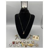 Collection of gold toned jewelry mostly from Avon