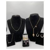 Costume jewelry necklace and earrings