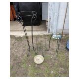 3 plant stands and plant tray
