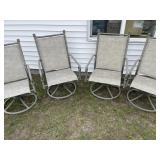 Set of four lawn chairs spinning