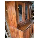 Antique 2 piece step back cupboard made out of