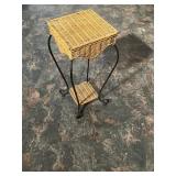 Metal frame wicker stand stands 21 1/2 inches