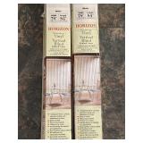 Two new sets of vertical blinds both are white