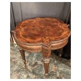 Solid wood and table on metal wheels in nice